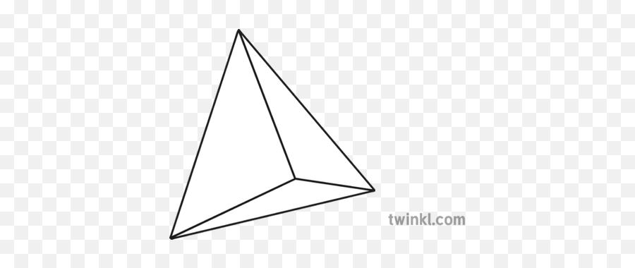 Triangle Based Pyramid Black And White Illustration - Twinkl Dot Png,White Triangle Transparent