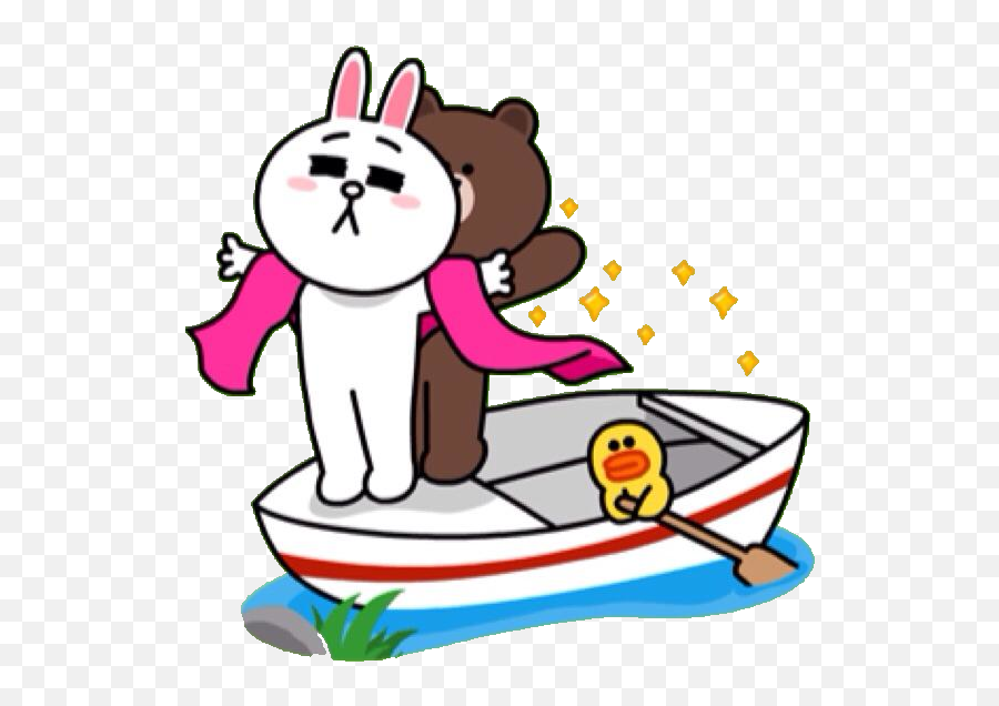 Line Stickers Brown And Cony Clipart - Line Cony And Brown Png,Line Stickers Transparent