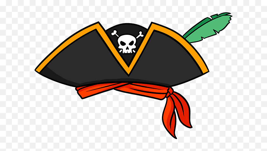 How To Draw A Pirate Hat - Really Easy Drawing Tutorial Pirate Hat Base Drawing Png,Pirate Hat Icon