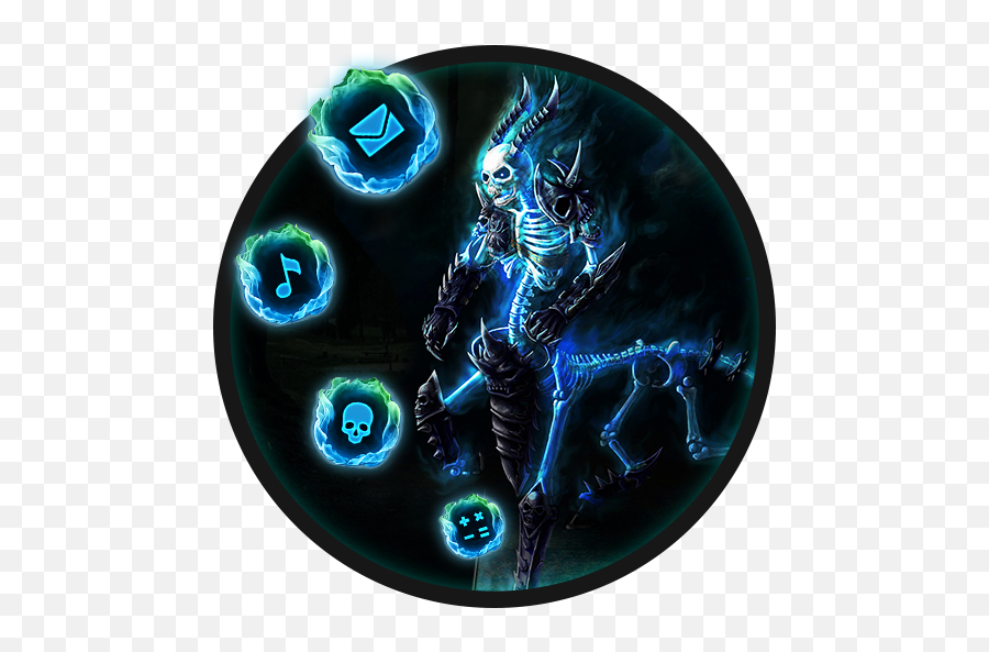 Night Demon Skull Bone Warrior Theme 2019 Apk 101 - Fictional Character Png,Rpg Warrior Icon