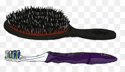 Download Hairbrush And Toothbrush My Drawings Sketchbook - Hair And Tooth Brush Png,Hairbrush Png