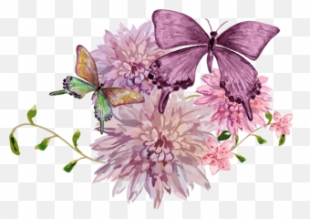 Download Free Butterfly Painting Cartoon Beautiful - Beautiful Butterfly On Flower Drawing Png,Mariposa Png