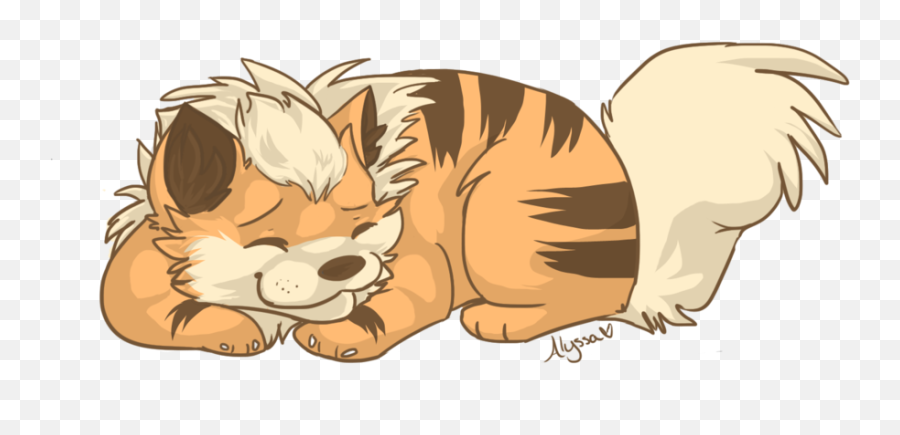 Growlithe Chibi By Snookiepup - Growlithe Sleeping Png,Growlithe Png