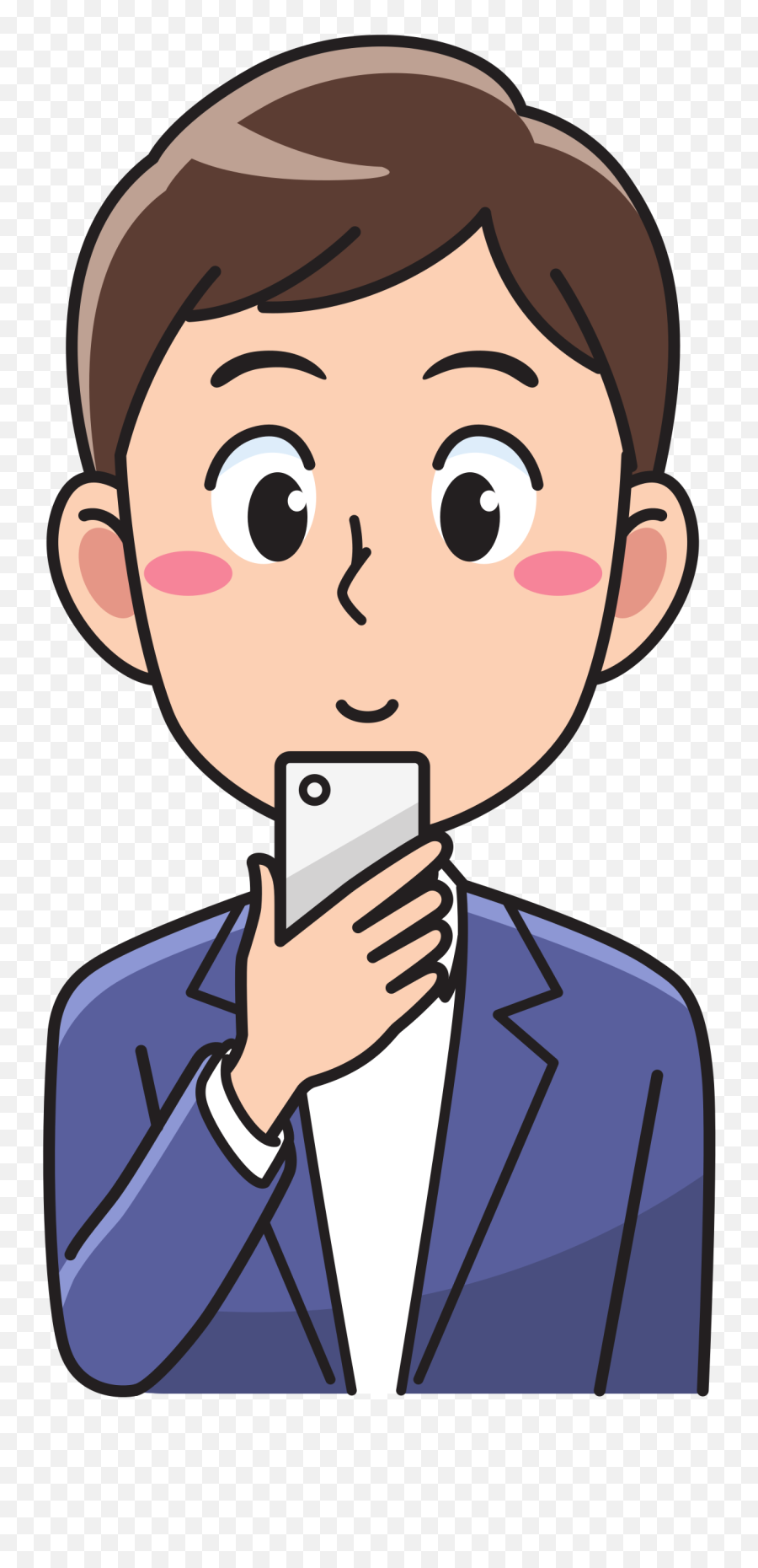 Download This Free Icons Png Design Of Man Using A - Man On Smartphone Clipart,Smartphone Icon Png