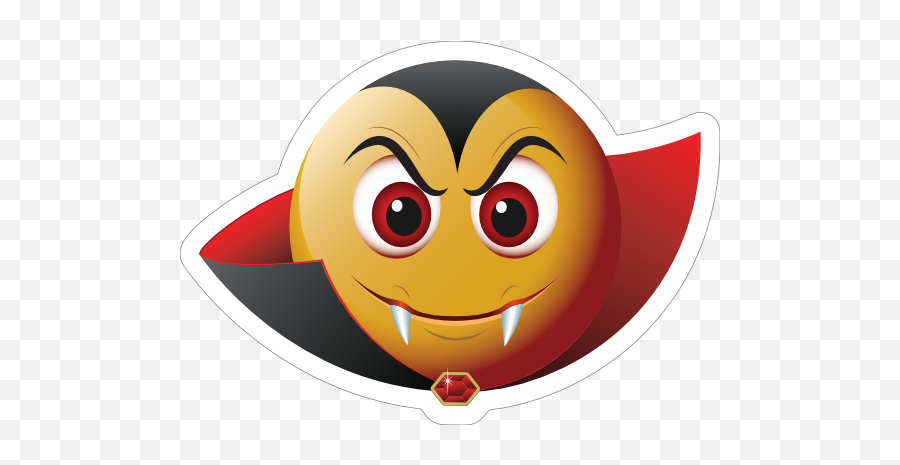 Cute Vampire Emoji Sticker - Smiley Png,Cute Emoji Png