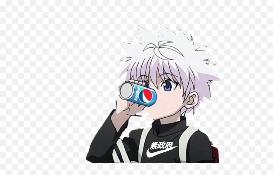 sticker de losy sur kikoojap killua kirua hunter x sticker anime boy drinking pepsi png free transparent png images pngaaa com sticker anime boy drinking pepsi png