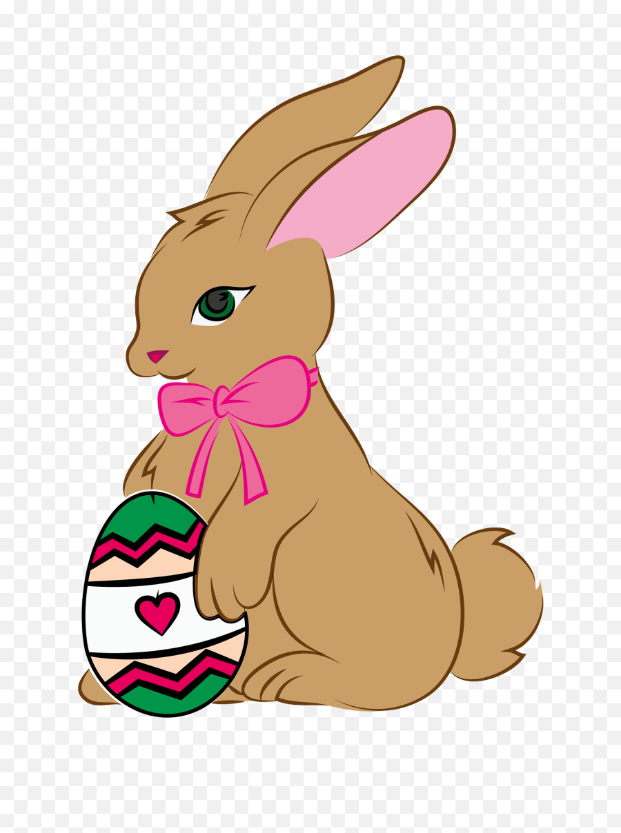 Easter Bunny With Egg Clipart Free Download Transparent - Cartoon Png,Chocolate Bunny Png