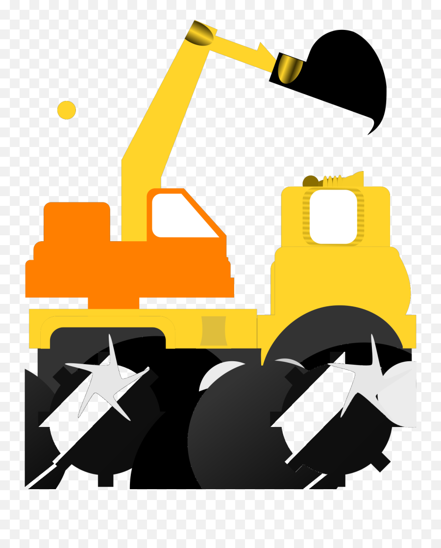 Bulldozer Orange And Yellow Svg Vector - Transparent Construction Dump Truck Clipart Png,Bulldozer Png