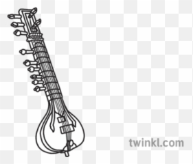 Sitar String Instrument Musical Plucked Indian India Necked - Letter R In Cursive Png,Lute Png