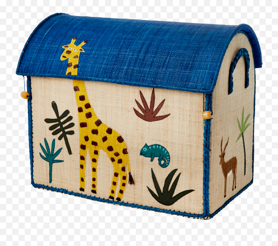 Medium Giraffe Raffia Storage House - Jungle Animals Print Rice Kurvehus Dyr Jungle Png,Jungle Animals Png