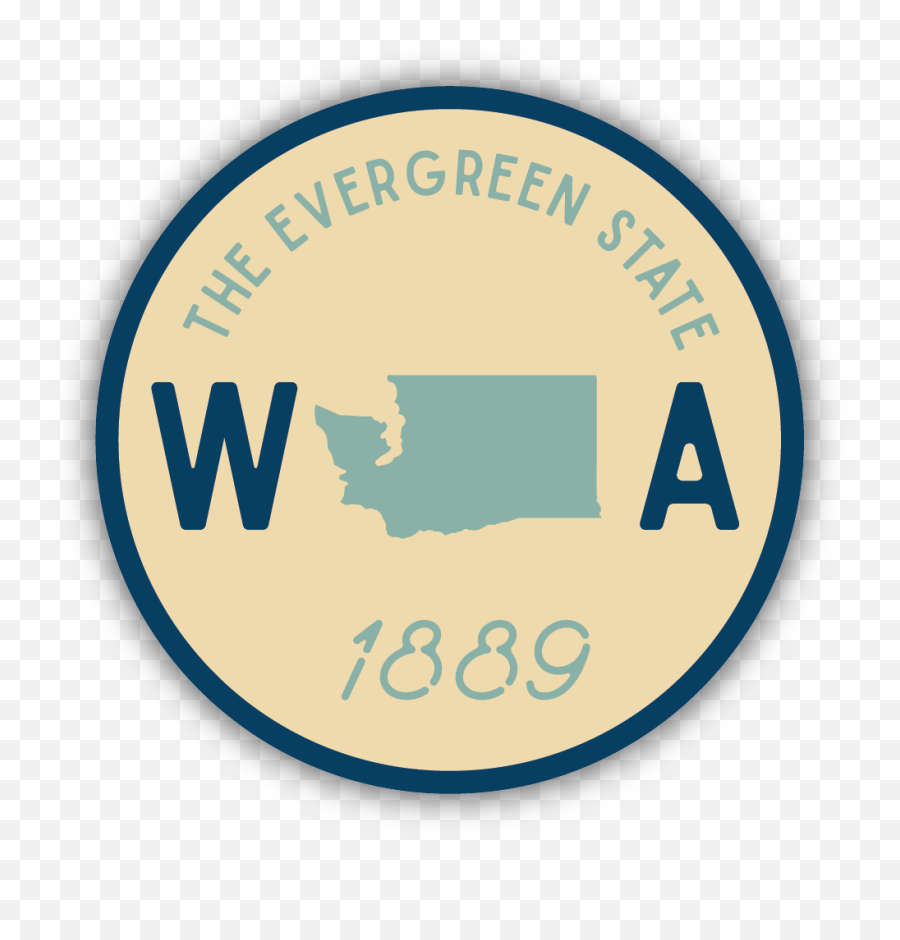 Washington State Circle Crest Sticker - Vertical Png,Washington State Png