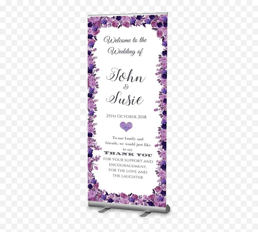 Babyobaidi 2018 Wedding Welcome Banner Purple Floral - Wedding Invitation Png,Purple Banner Png