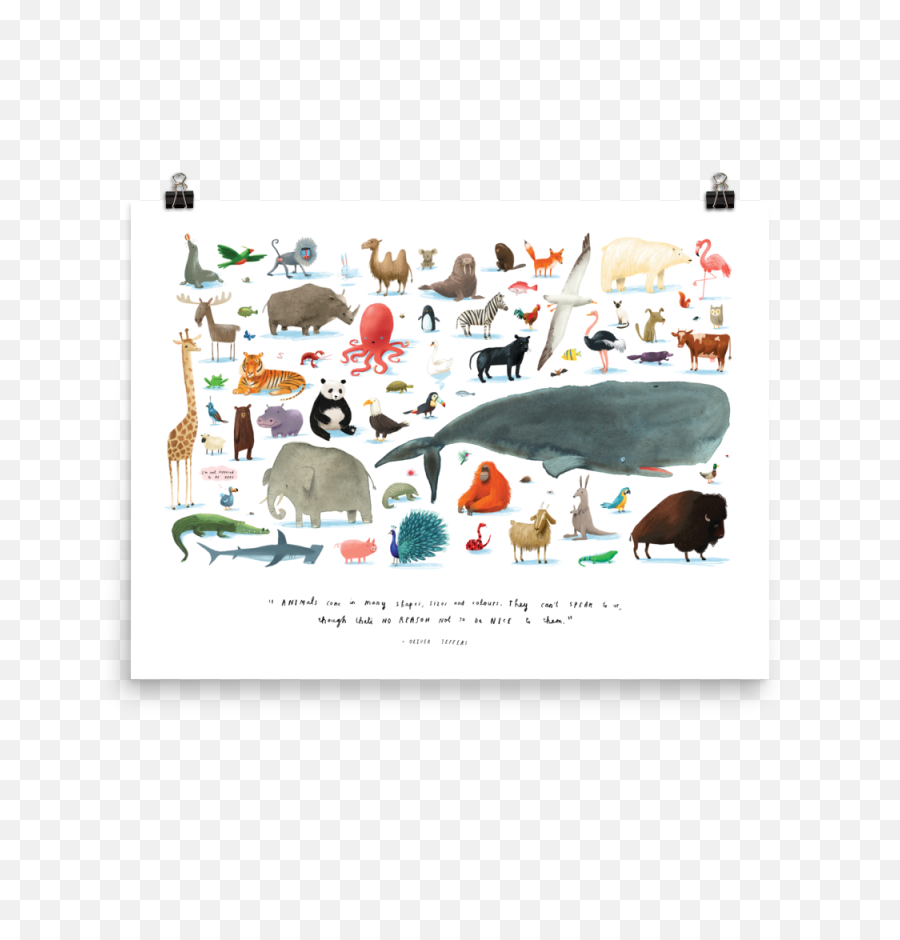 U0027the Animalsu0027 Art Poster - Oliver Jeffers Here We Png,Transparent Animals