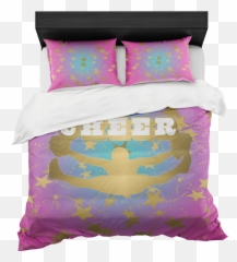 Cheerleader Silhouette Png - Cheer Silhouette With Stars In Duvet Cover