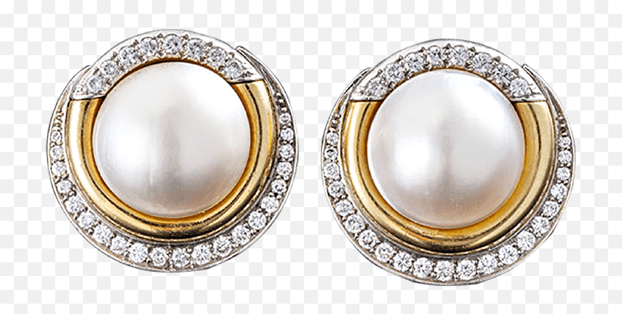 String Of Pearls Png - Mabé Pearl And Diamond Earrings By Pearl Earrings Png,String Of Pearls Png