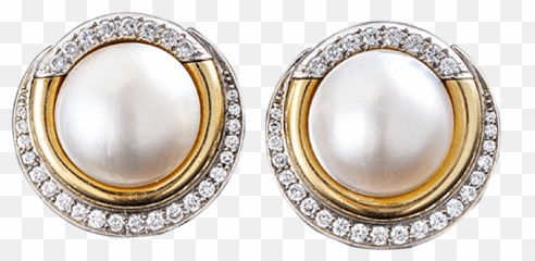 String Of Pearls Png - Mabé Pearl And Diamond Earrings By Png
