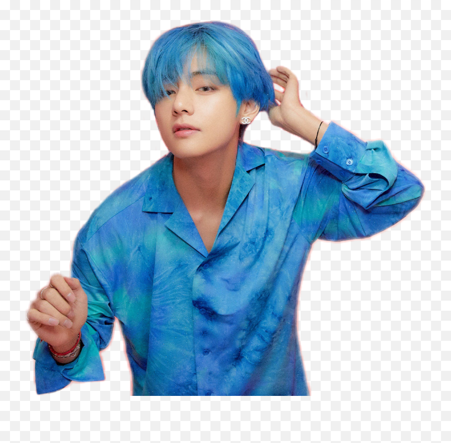 Bts V Taehyung Kim Kimtaehyung Sticker By Ateez U2022 Skz - Taehyung Blue  Hair Transparent Png,Bts V Transparent - free transparent png images -  