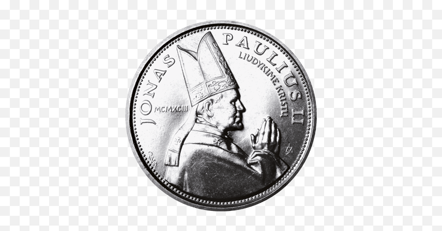 10 Litas Coin Issued To Commemorate The Visit Of Pope John - 1993 10 Lit Jonas Paulius Png,John Paul Ii Icon