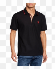 Menu0027s Tb Eddie Polo Shirt W Check Detail - Editorialist Burberry Tb png