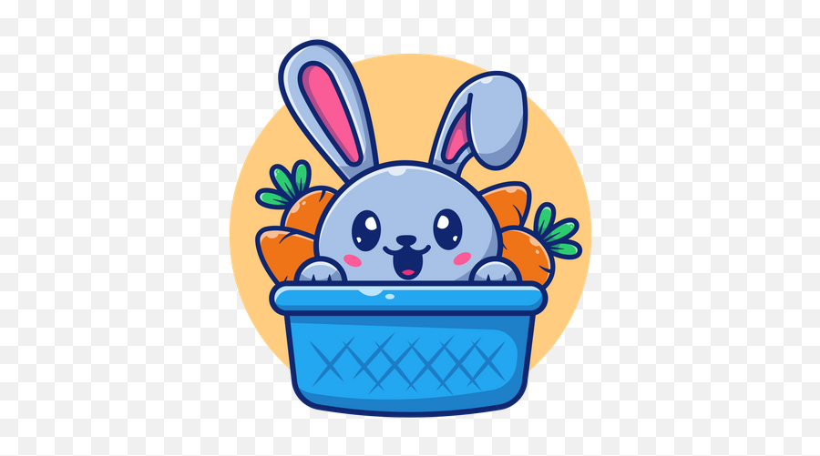 Best Premium Cute Rabbit Eating Carrot Illustration Download - Cute Rabbit And Carrot Png,Kawaii Bunny Icon