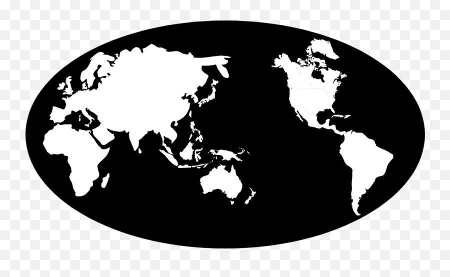 Library Of World Map Globe Clipart - World Map Globe Black And White Png,Globe Silhouette Png