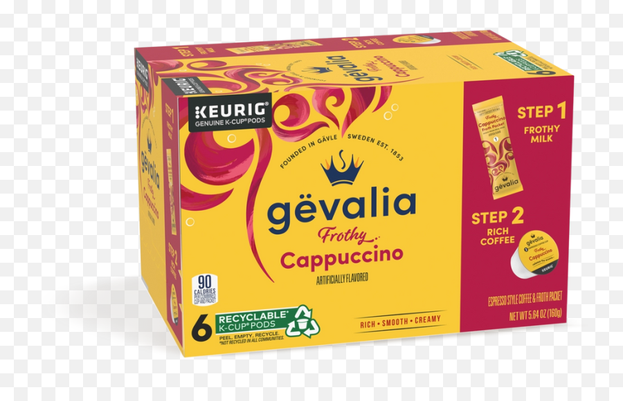 Cappuccino Ku2010cup Pods 6 Count - Coffee Pods Gevalia Png,Keurig 8 Oz Icon
