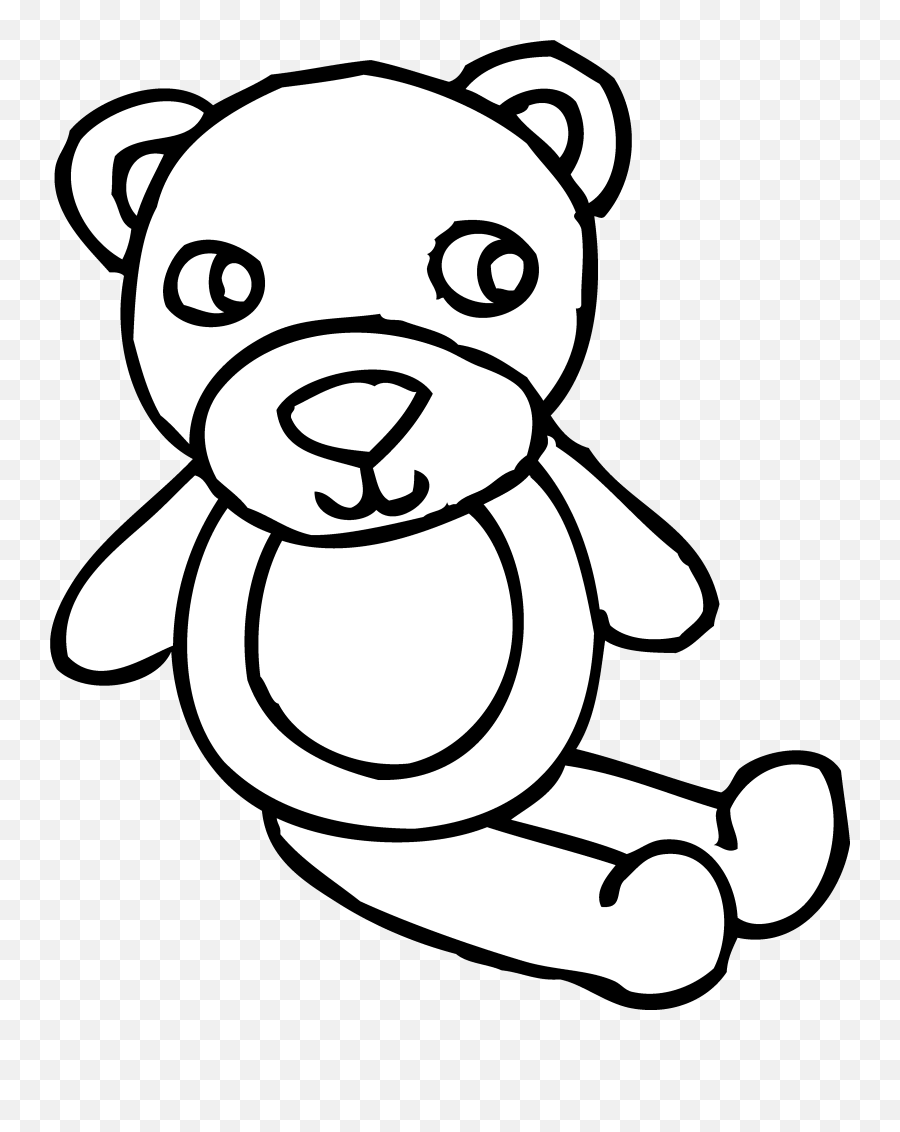 Free Teddy Bear Outline Download Clip Art - Black White Toy Png,Teddy Bear Clipart Png