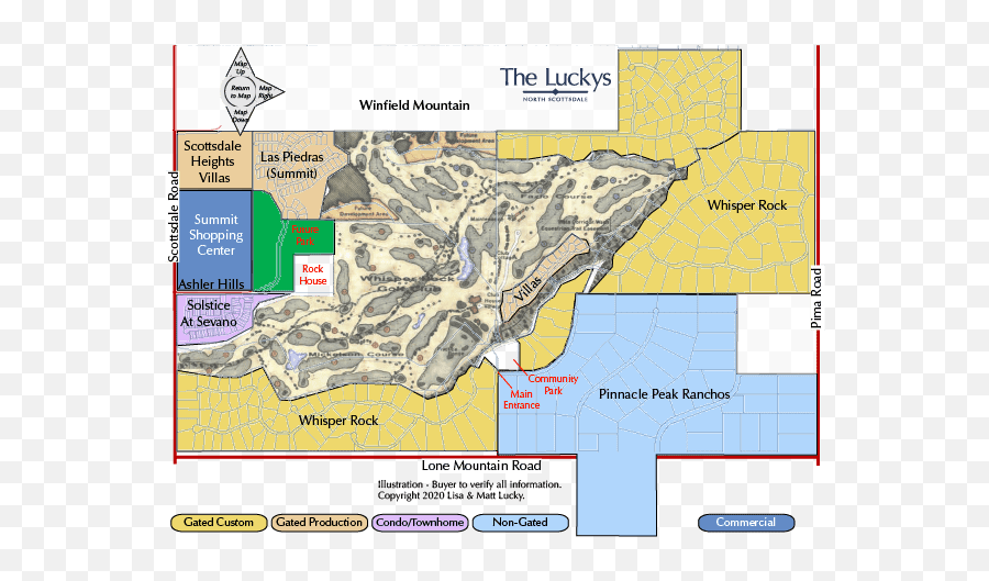 North Scottsdale Real Estate Whisper Rock Area Map - The Language Png,Mountain Range Map Icon