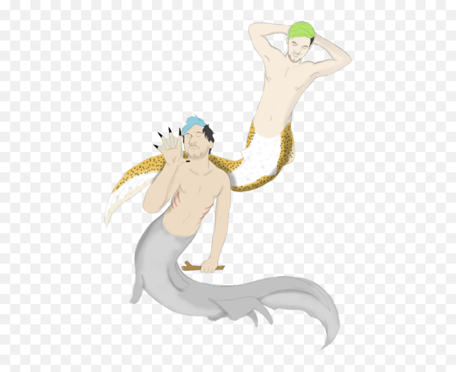 Download Hd Mermaid Markiplier And Jacksepticeye Transparent - Illustration Png,Mermaid Silhouette Png