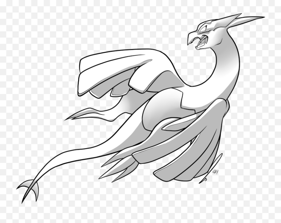 Shadow Lugia Pokemon - Pokemon Shadow Lugia Drawing Png,Lugia Png