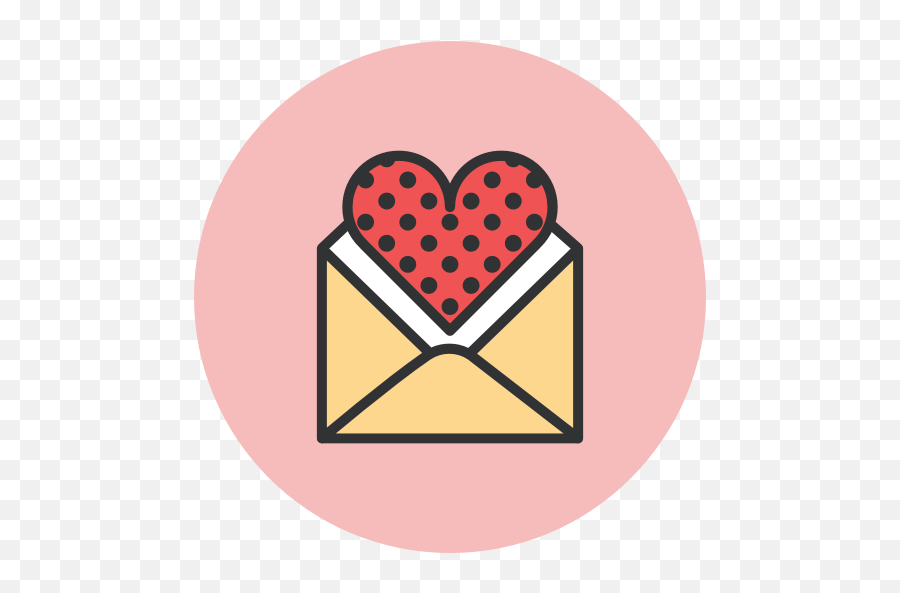 Dots Heart Mail Romance Valentines Icon - Draw An Open Envelope Png,Valentines Png