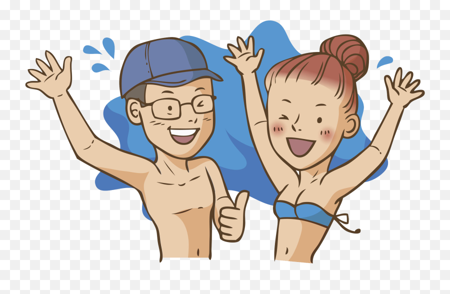 Clipart People Summer Transparent - Man And Woman Summer Clipart Png,Summer Clipart Png