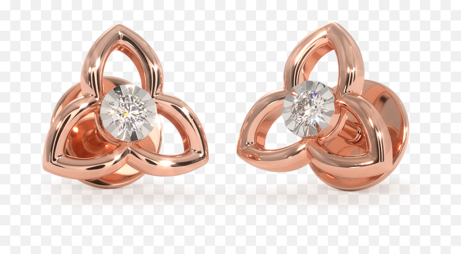 Download Hd Saafia Diamond Gold Earrings 18kt Handmade - Earrings Png,Gold Earring Png