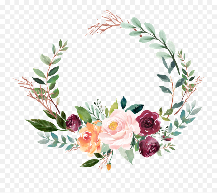 Png Images - Transparent Background Floral Wreath Clipart,Flower Garland Png