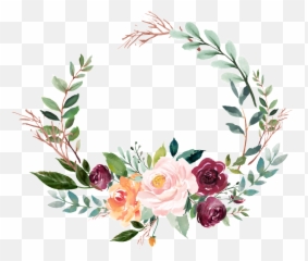 Png Images - Transparent Background Floral Wreath Clipart,Flower Garland Png