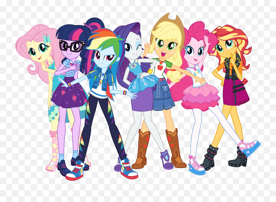My Little Pony Equestria Girls Short - Mlp Equestria Girls Mane 7 Png,Mlp Png
