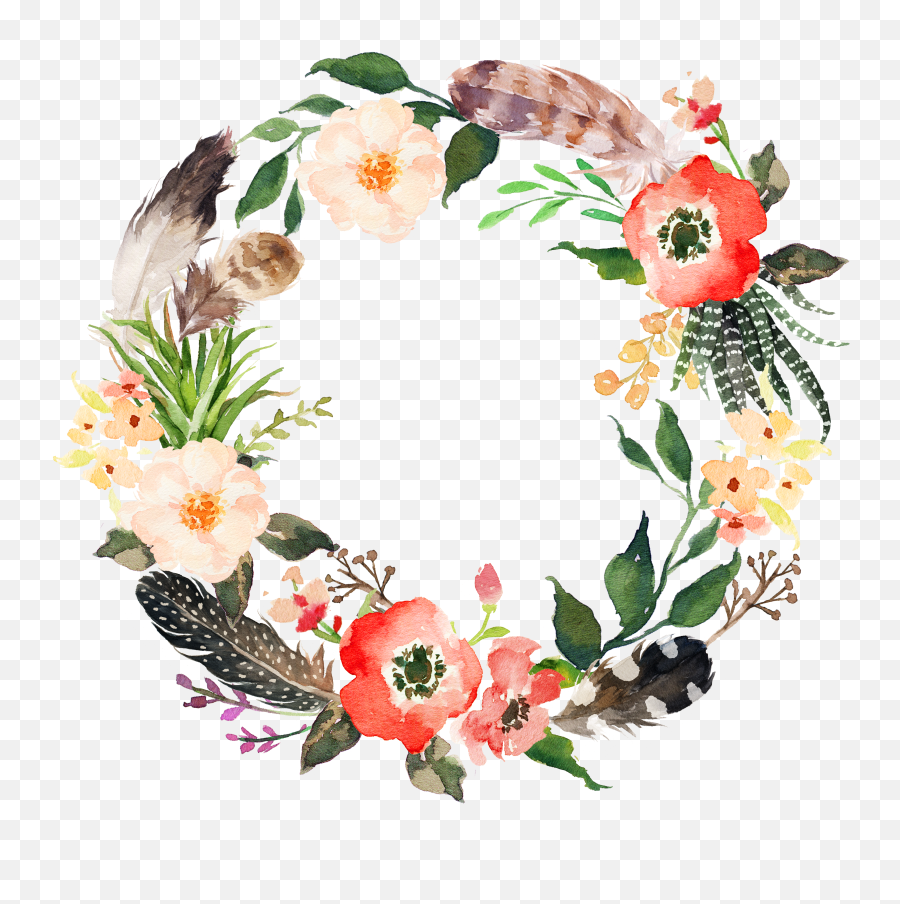 Free Png Floral Frame - Watercolor Flower Wreath Png Clipart Flower Watercolor Png Free,Watercolor Flowers Transparent Background