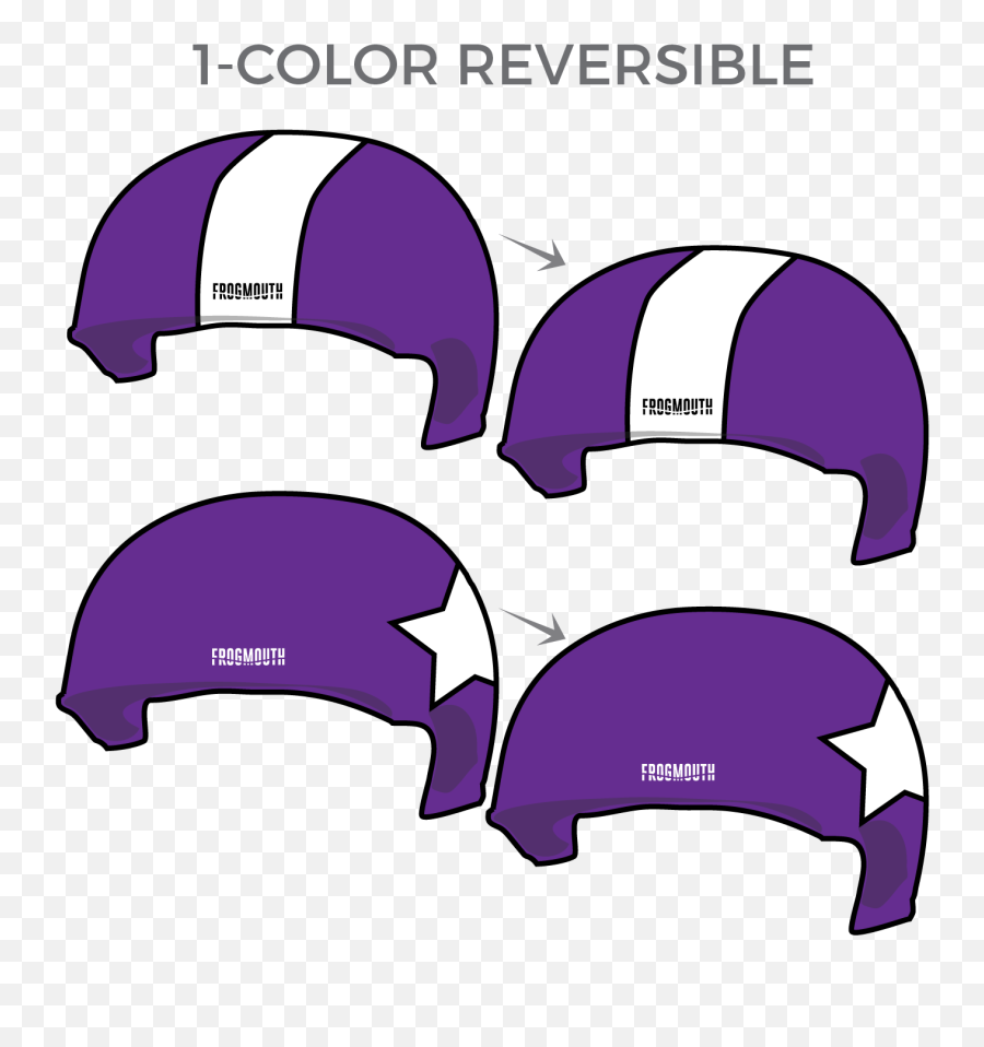 Diamond State Roller Derby Black Eyed Bombshells Two Pairs Of 1 - Color Reversible Helmet Covers Frogmouth Cherry Clip Art Png,Diamond Helmet Png