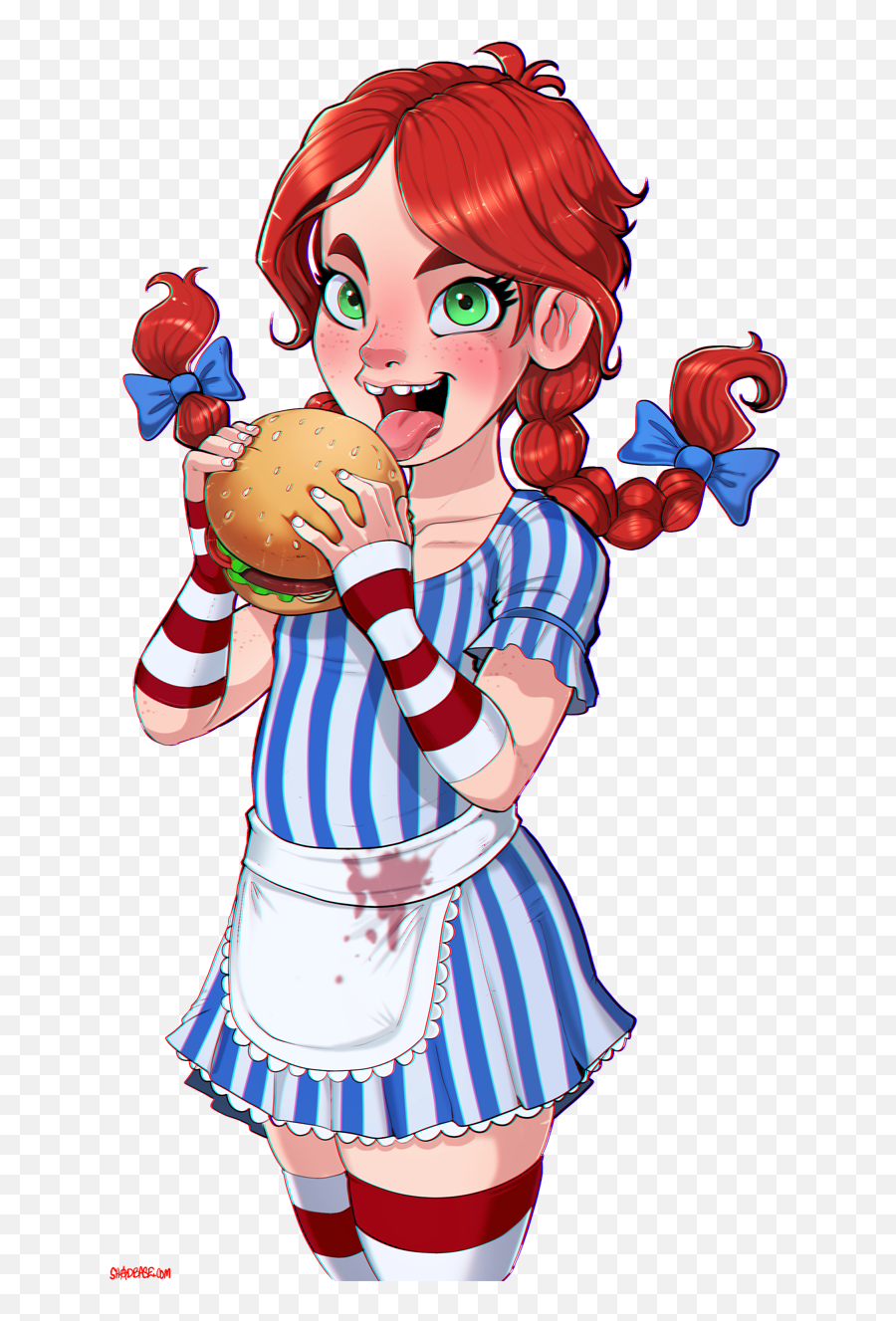 Wendyu0027s Logo Png - Hamburger Fast Food Cartoon Anime Shadbase Wendys,Wendys Logo Transparent