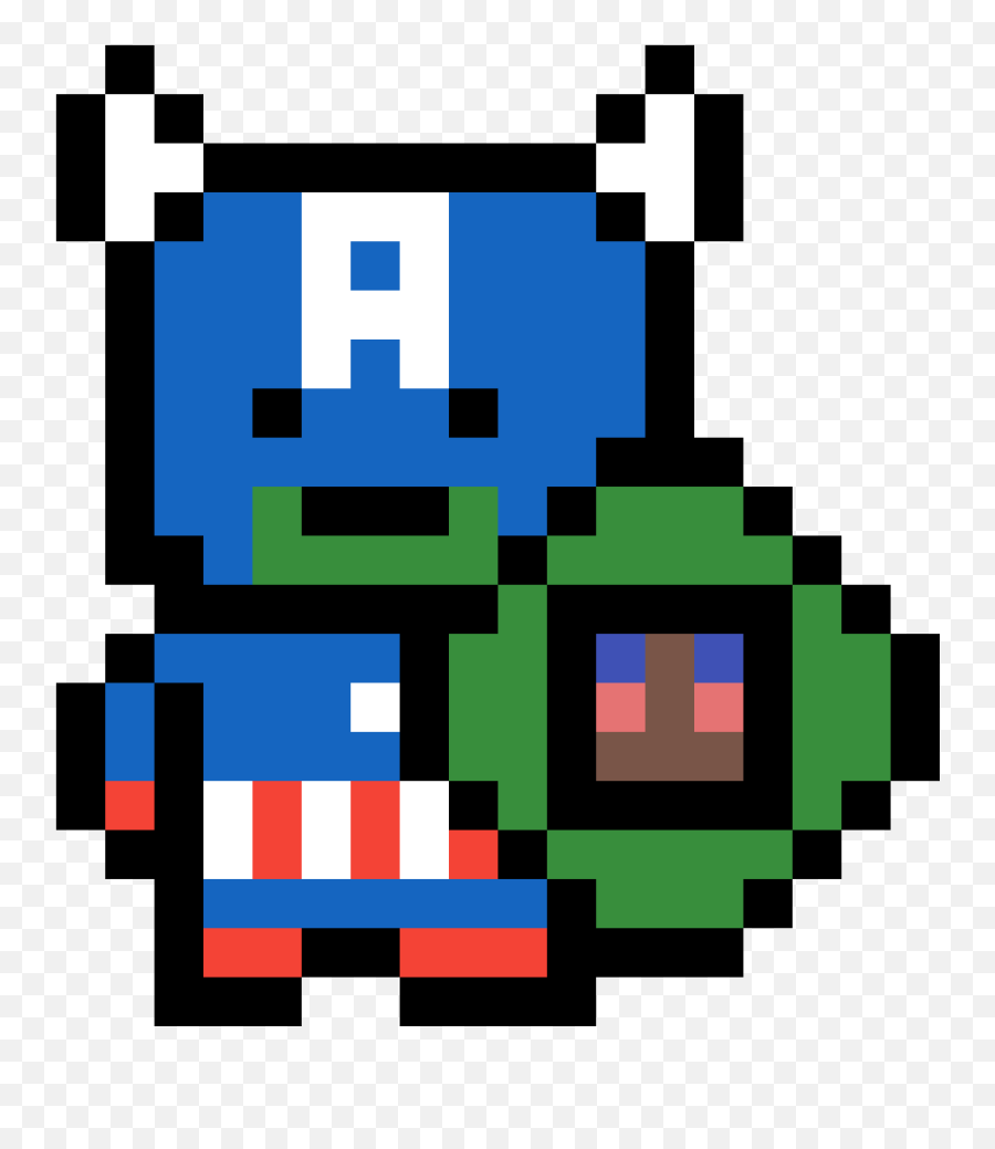 Pixilart - Captain Shrek With Donkey Shield By Toomanypixels Captain America Pixel Art Png,Donkey Shrek Png