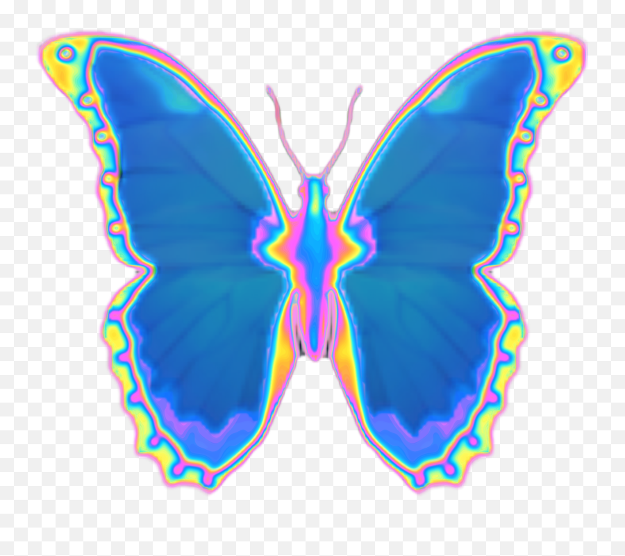 Butterfly Emoji Holographic Sticker - Butterfly Emoji Png,Butterfly Emoji Png