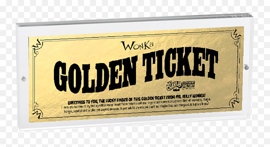 Tour Golden Ticket Holder - Charlie And The Chocolate Factory Musical Golden Ticket Png,Golden Ticket Png
