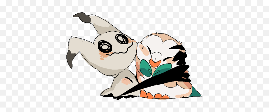 Mimikyu And Rowlet Hugging - Mimikyu And Rowlet Png,Mimikyu Png