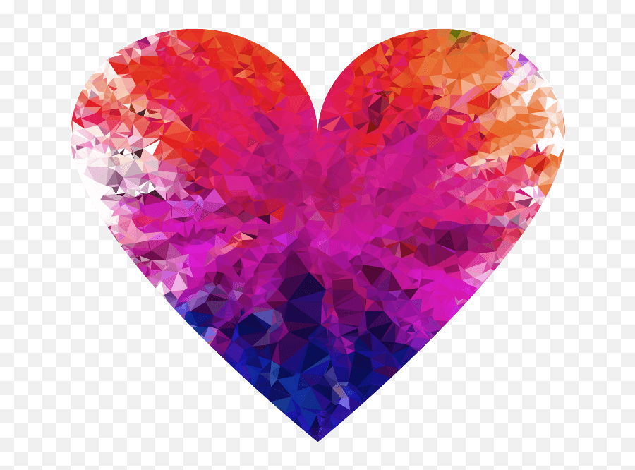 Without Background Image Free Png - Colorful Heart Transparent Background,Colorful Png