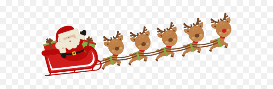 Download Cute Reindeer Clipart - Reindeer Miss Kate Santa Sleigh And Reindeer Clipart Png,Reindeer Clipart Png