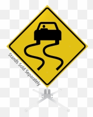Slippery When Wet Symbol Roll - Up Sign SKU WM0150 Car Road png
