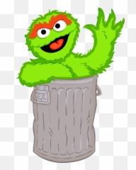 Black And White Oscar The Grouch - Cartoon Oscar Sesame Street Png,Oscar The Grouch Png