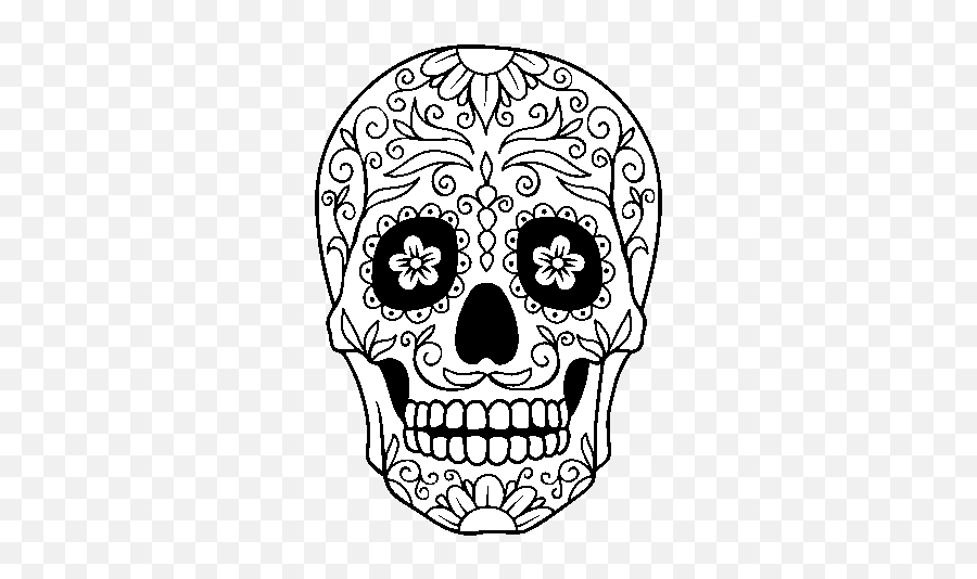 Mexican Skull Coloring Page - Coloringcrewcom Dia Del Los Muertos Skulls Png,Mexican Skull Png