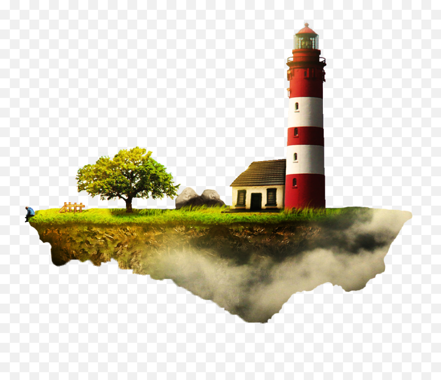 Download Floating Island 04 Photo Png Light House