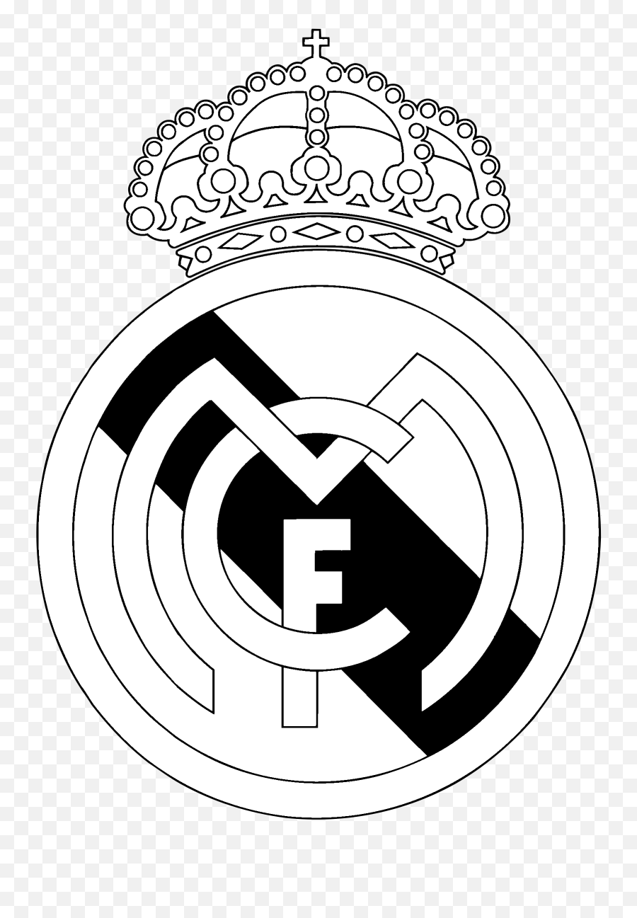 Real Madrid C F Logo Png Transparent - White Transparent Real Madrid Logo Png,F Logo